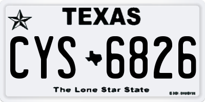 TX license plate CYS6826