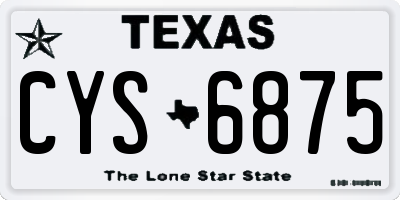 TX license plate CYS6875