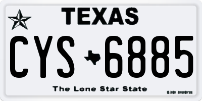 TX license plate CYS6885
