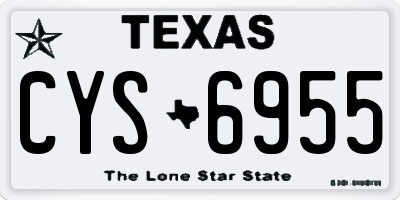 TX license plate CYS6955