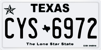 TX license plate CYS6972