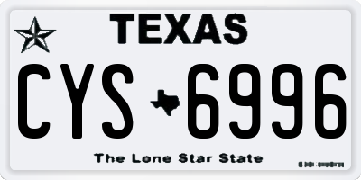 TX license plate CYS6996