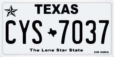 TX license plate CYS7037