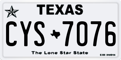 TX license plate CYS7076