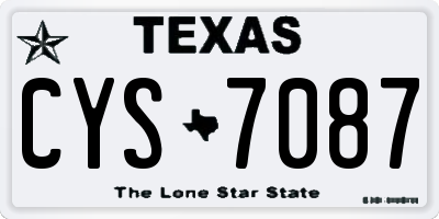 TX license plate CYS7087