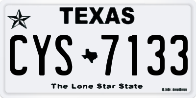 TX license plate CYS7133