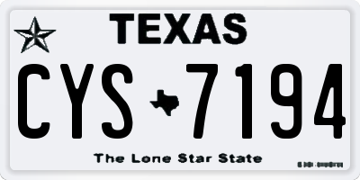TX license plate CYS7194