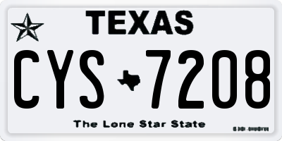 TX license plate CYS7208
