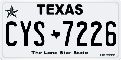 TX license plate CYS7226