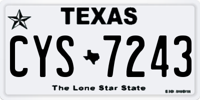 TX license plate CYS7243