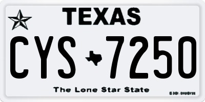 TX license plate CYS7250