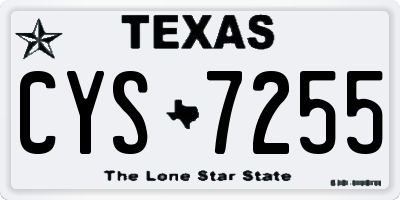 TX license plate CYS7255