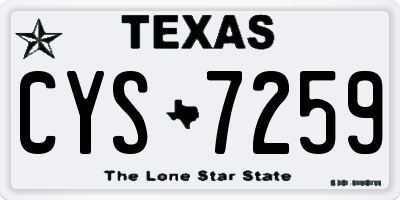 TX license plate CYS7259