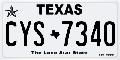 TX license plate CYS7340