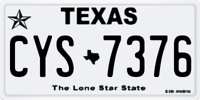 TX license plate CYS7376