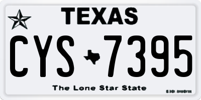 TX license plate CYS7395