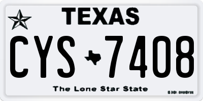TX license plate CYS7408