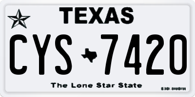 TX license plate CYS7420