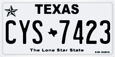 TX license plate CYS7423