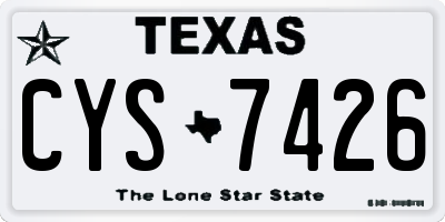 TX license plate CYS7426