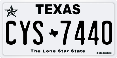 TX license plate CYS7440