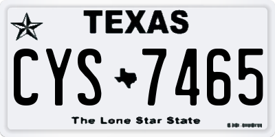 TX license plate CYS7465