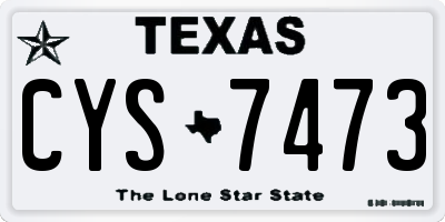 TX license plate CYS7473