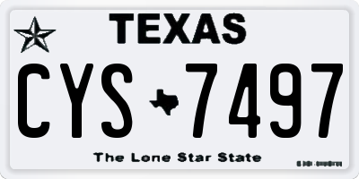 TX license plate CYS7497