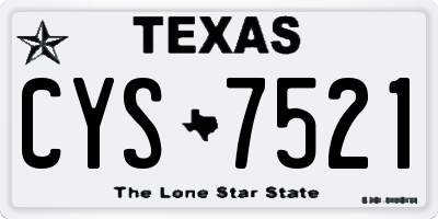 TX license plate CYS7521