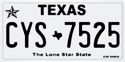 TX license plate CYS7525