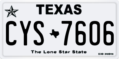 TX license plate CYS7606