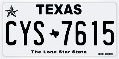 TX license plate CYS7615