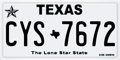 TX license plate CYS7672