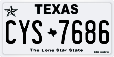 TX license plate CYS7686
