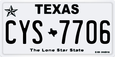 TX license plate CYS7706