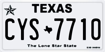 TX license plate CYS7710