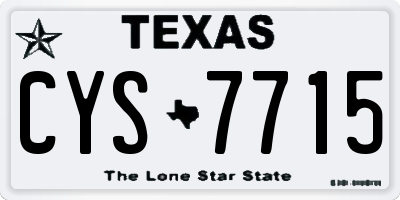 TX license plate CYS7715
