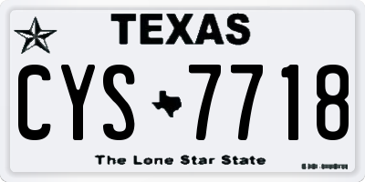 TX license plate CYS7718