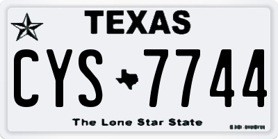 TX license plate CYS7744