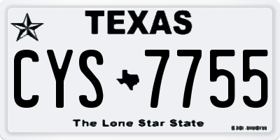 TX license plate CYS7755