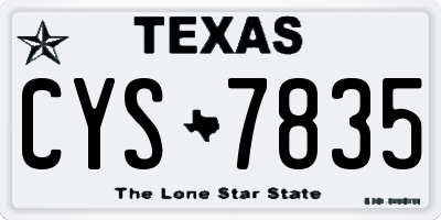 TX license plate CYS7835