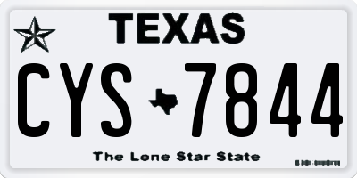TX license plate CYS7844