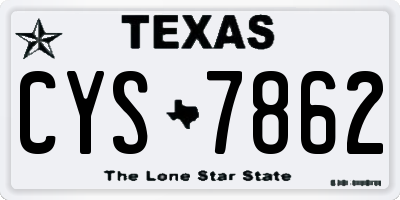 TX license plate CYS7862