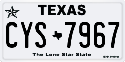 TX license plate CYS7967