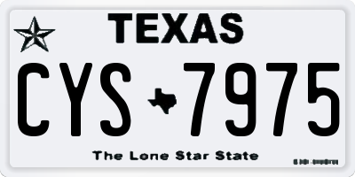 TX license plate CYS7975