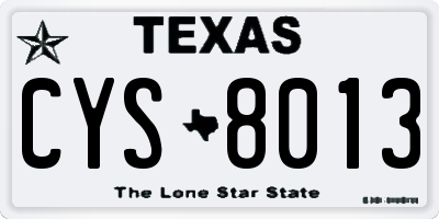 TX license plate CYS8013