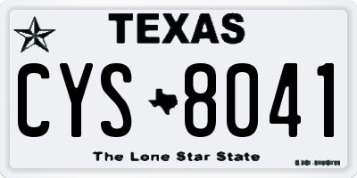 TX license plate CYS8041