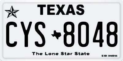 TX license plate CYS8048