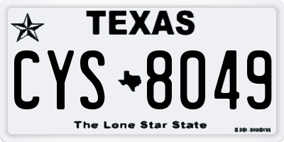 TX license plate CYS8049