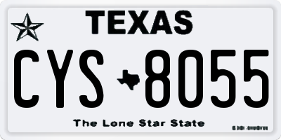 TX license plate CYS8055